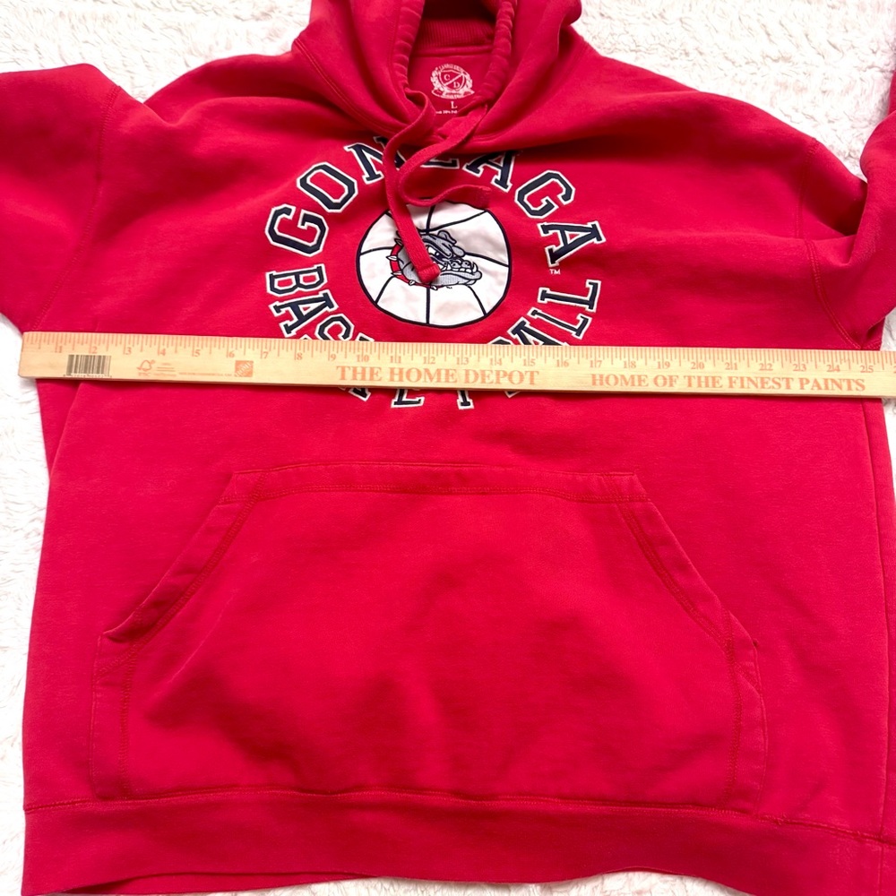 Gonzaga Bulldogs Basketball Hoodie Red NCAA College Sweatshirt Men’s Large - Picture 3 of 4